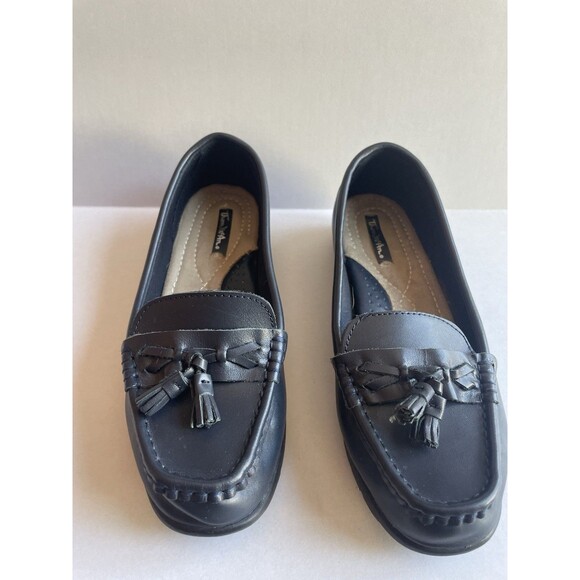 Thom McAn Shoes - Thom McAn Caeley Navy Leather Loafers Size Women 8W Tassels Slip On